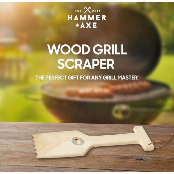 Wood Grill Scraper with Built-in Bottle Opener Hammer + Axe New In Box - Picture 2 of 7